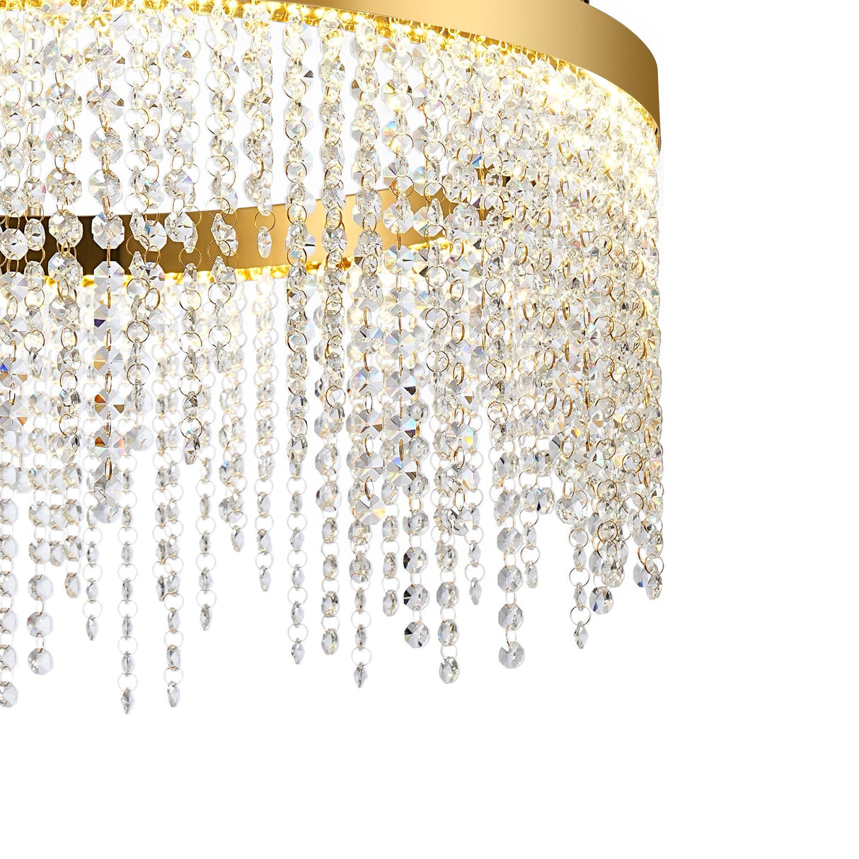 Bano 61.5cm Round Dimmable LED Crystal Chandelier - Gold