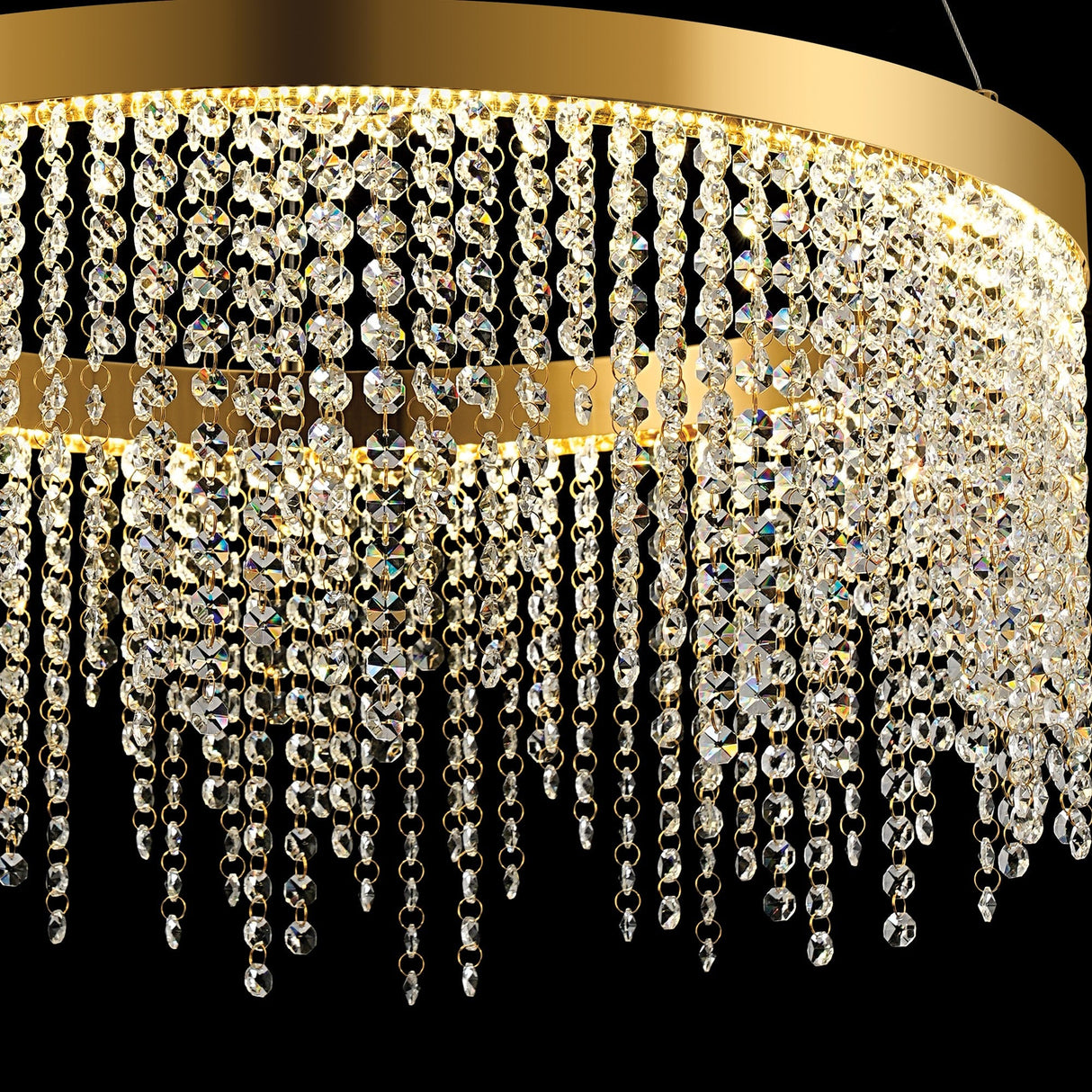 Bano 61.5cm Round Dimmable LED Crystal Chandelier - Gold