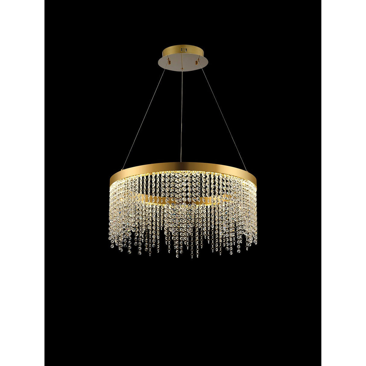 Bano 61.5cm Round Dimmable LED Crystal Chandelier - Gold