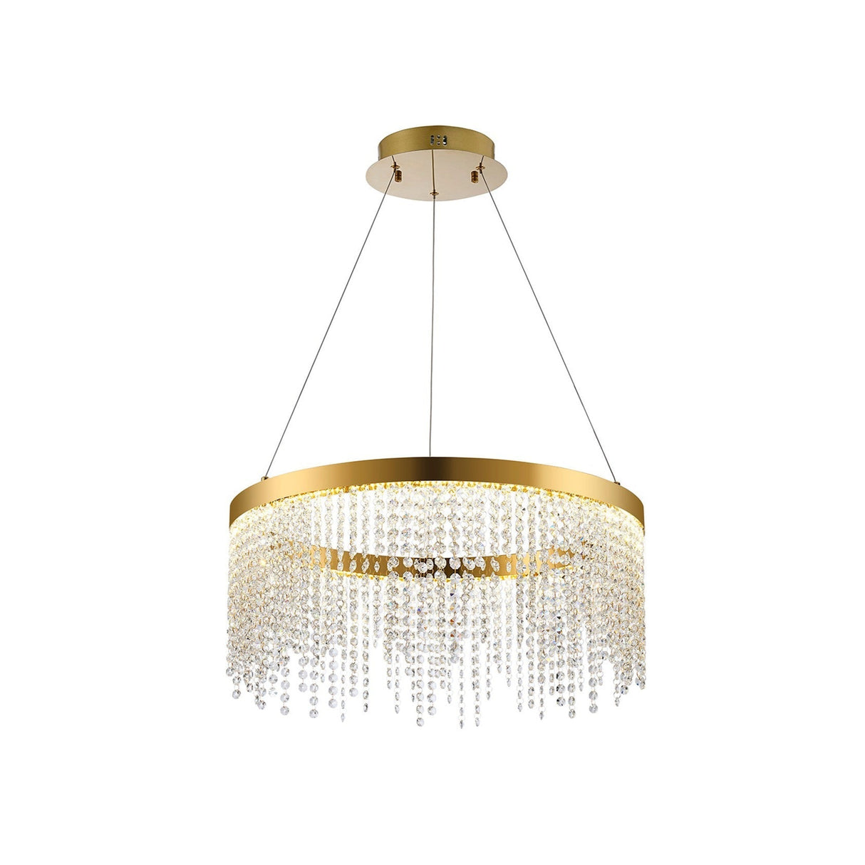 Bano 61.5cm Round Dimmable LED Crystal Chandelier - Gold