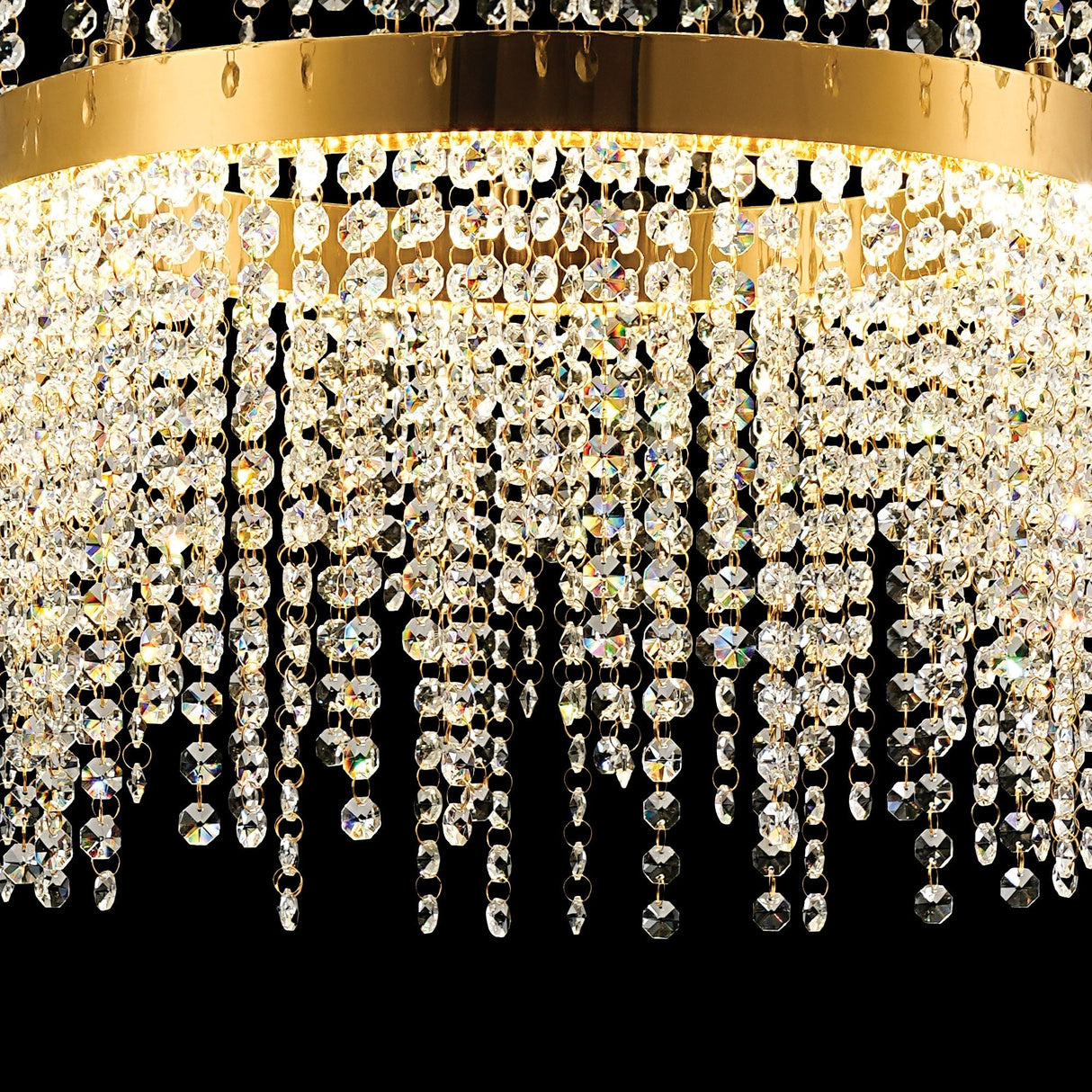 Bano 61.5cm Round 2 Tier Dimmable LED Crystal Chandelier - Gold