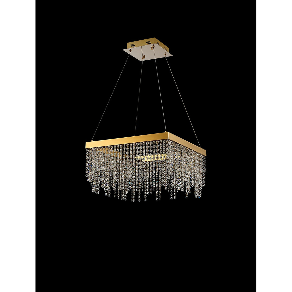 Bano 50cm Square Dimmable LED Crystal Chandelier - Gold