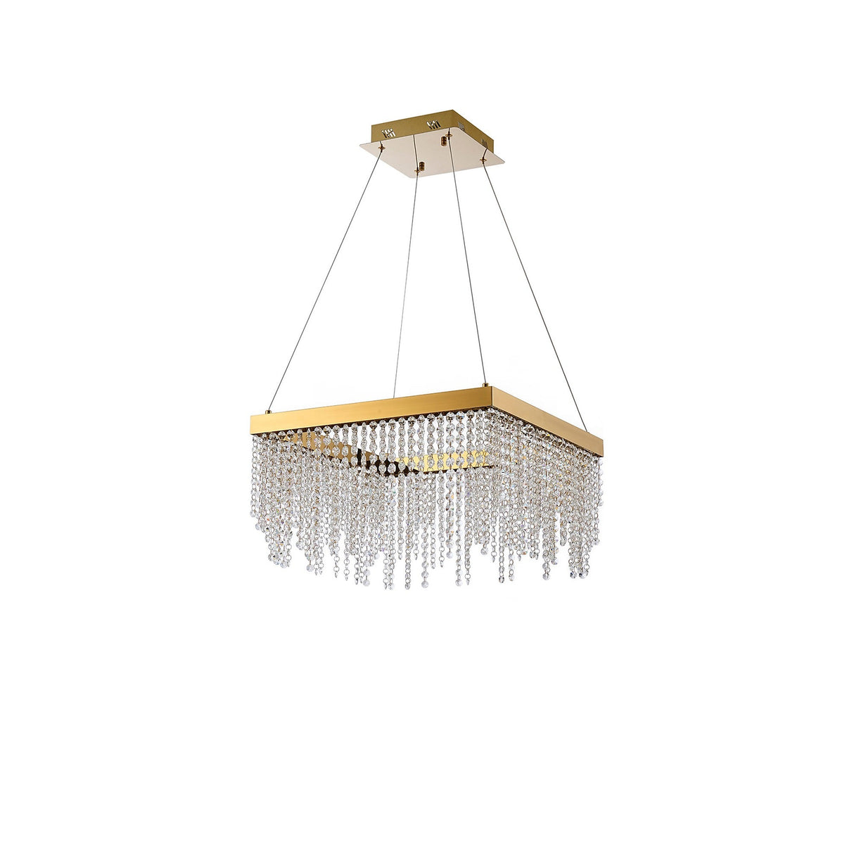 Bano 50cm Square Dimmable LED Crystal Chandelier - Gold