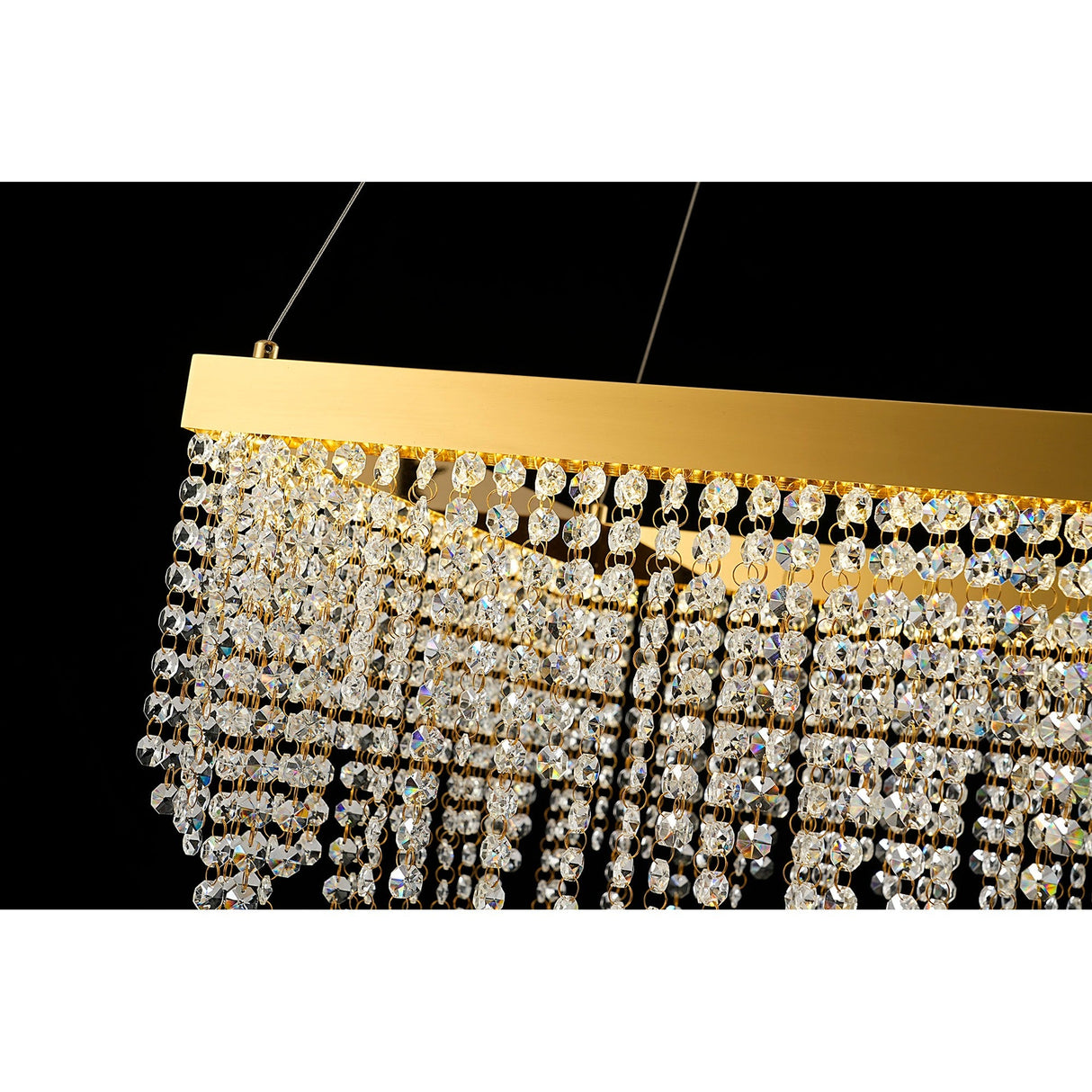 Bano 50cm Square Dimmable LED Crystal Chandelier - Gold