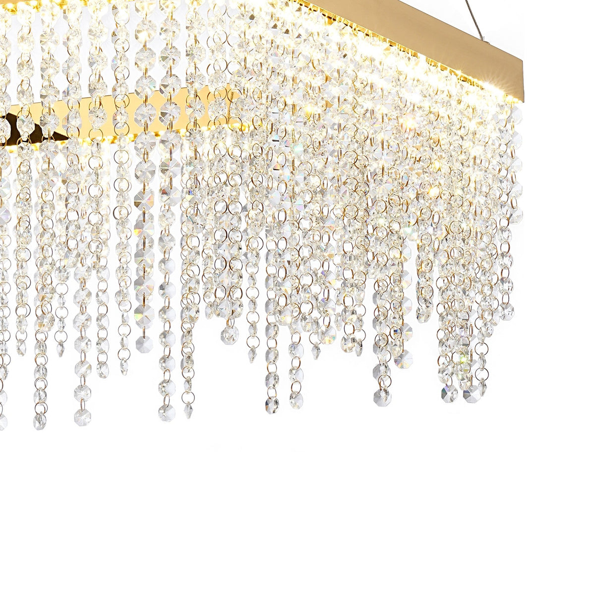 Bano 50cm Square Dimmable LED Crystal Chandelier - Gold