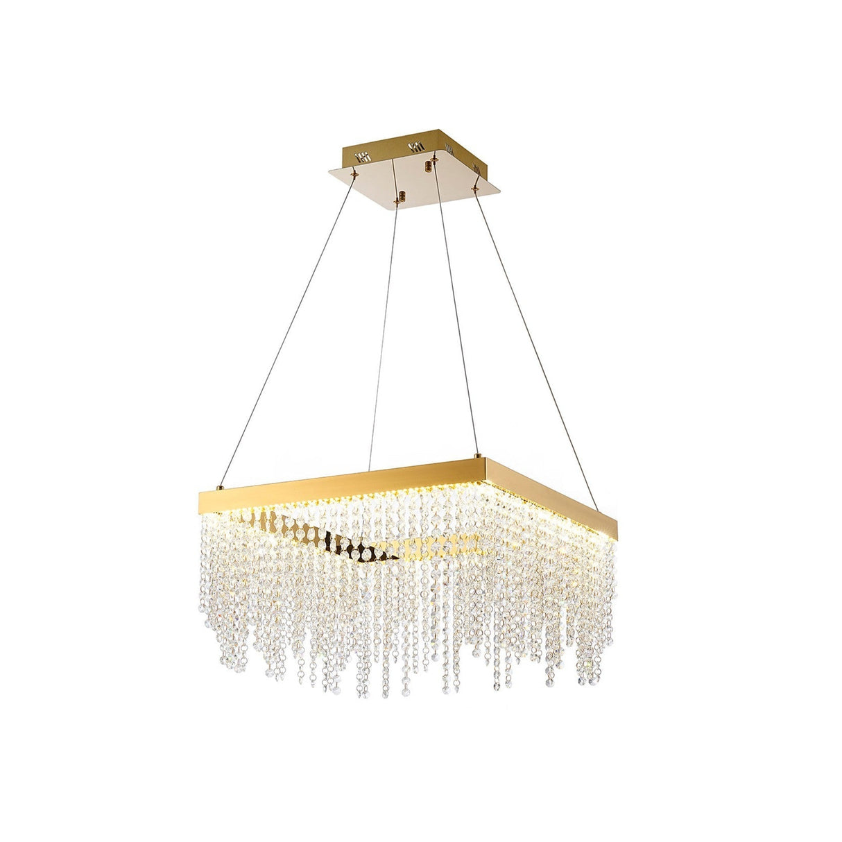 Bano 50cm Square Dimmable LED Crystal Chandelier - Gold