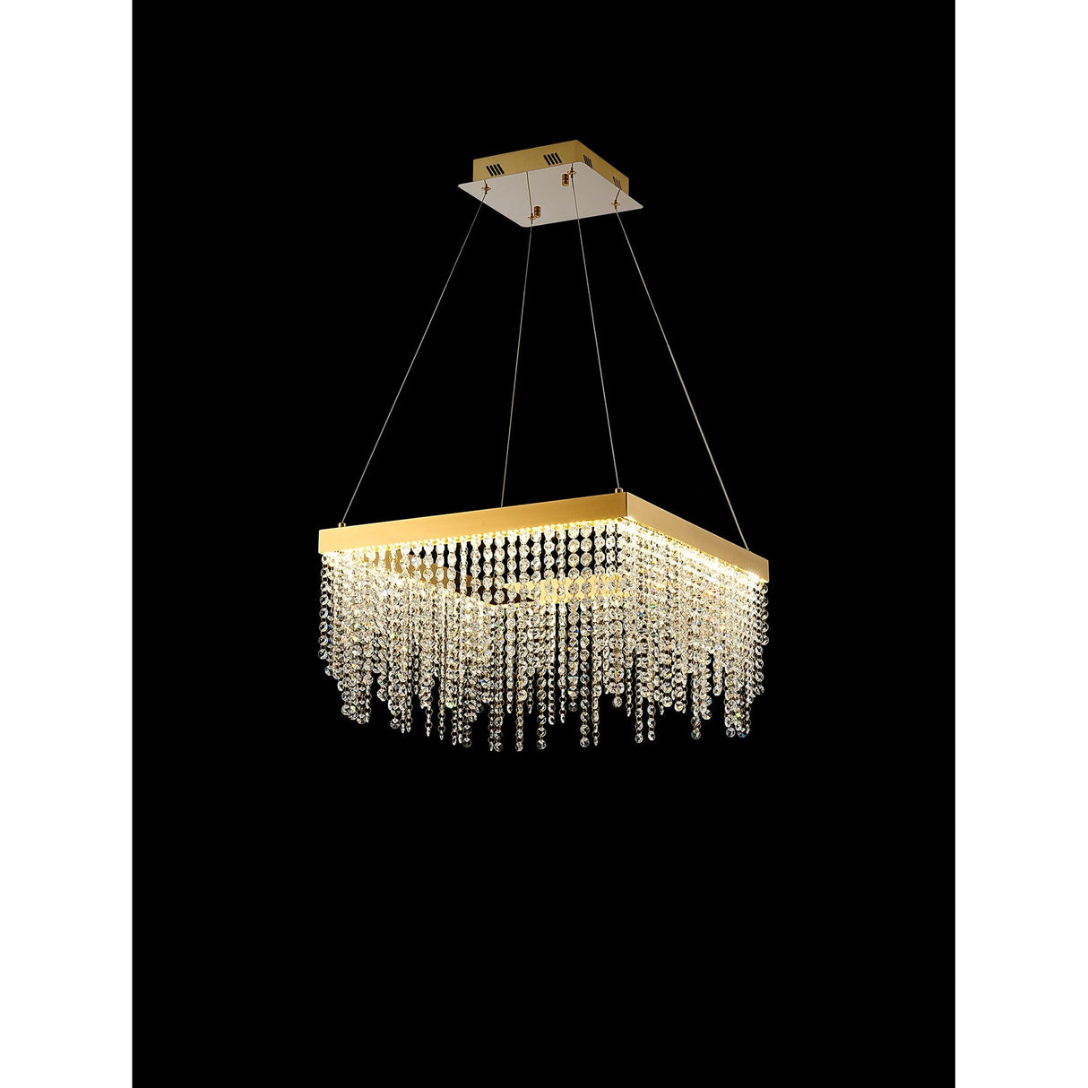Bano 50cm Square Dimmable LED Crystal Chandelier - Gold