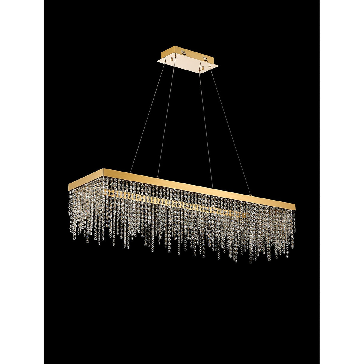 Bano 115cm  Dimmable LED Crystal Linear Suspension Light- Gold