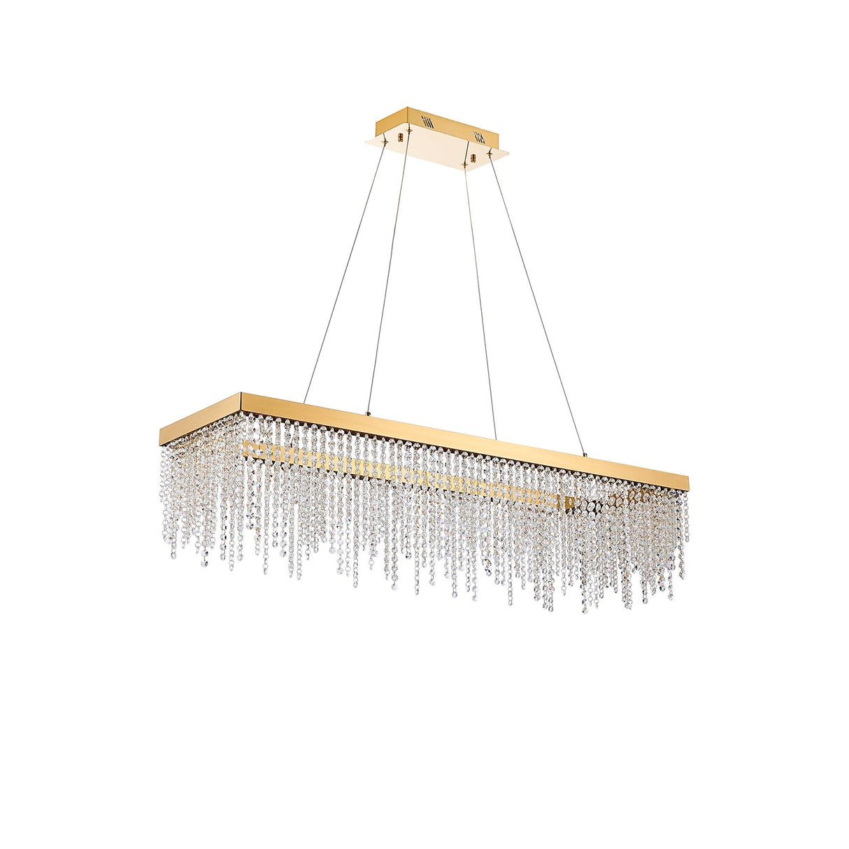 Bano 115cm  Dimmable LED Crystal Linear Suspension Light- Gold