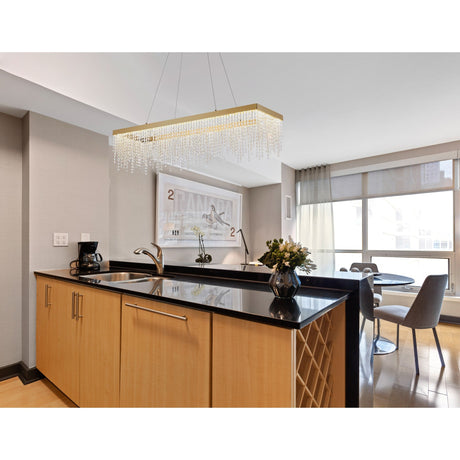 Bano 115cm  Dimmable LED Crystal Linear Suspension Light- Gold