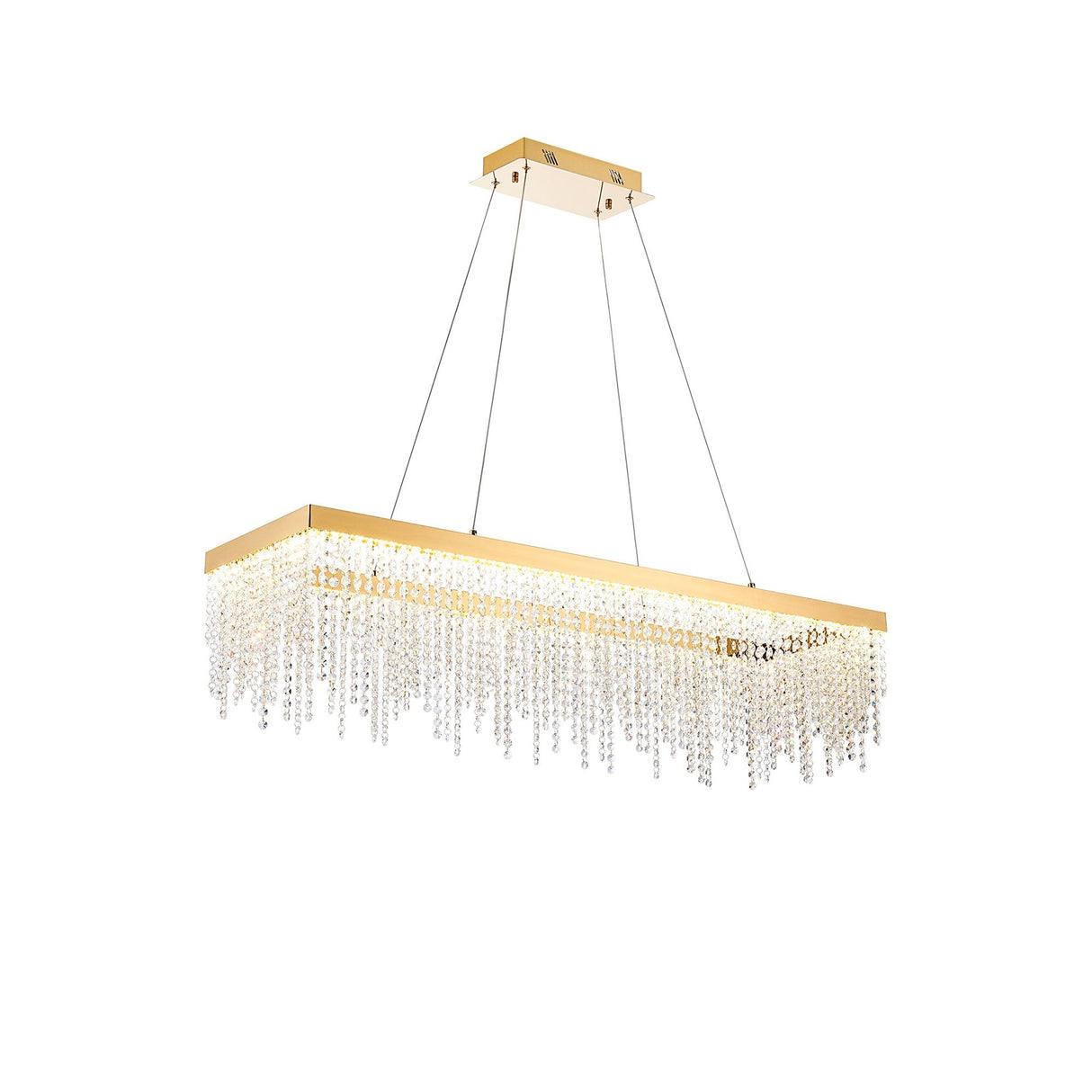 Bano 115cm  Dimmable LED Crystal Linear Suspension Light- Gold