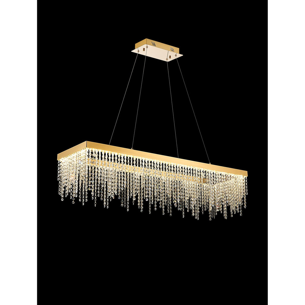 Bano 115cm  Dimmable LED Crystal Linear Suspension Light- Gold