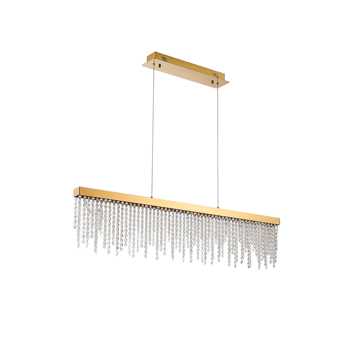 Bano 115cm Dimmable LED Crystal Slim Linear Suspension Light - Gold