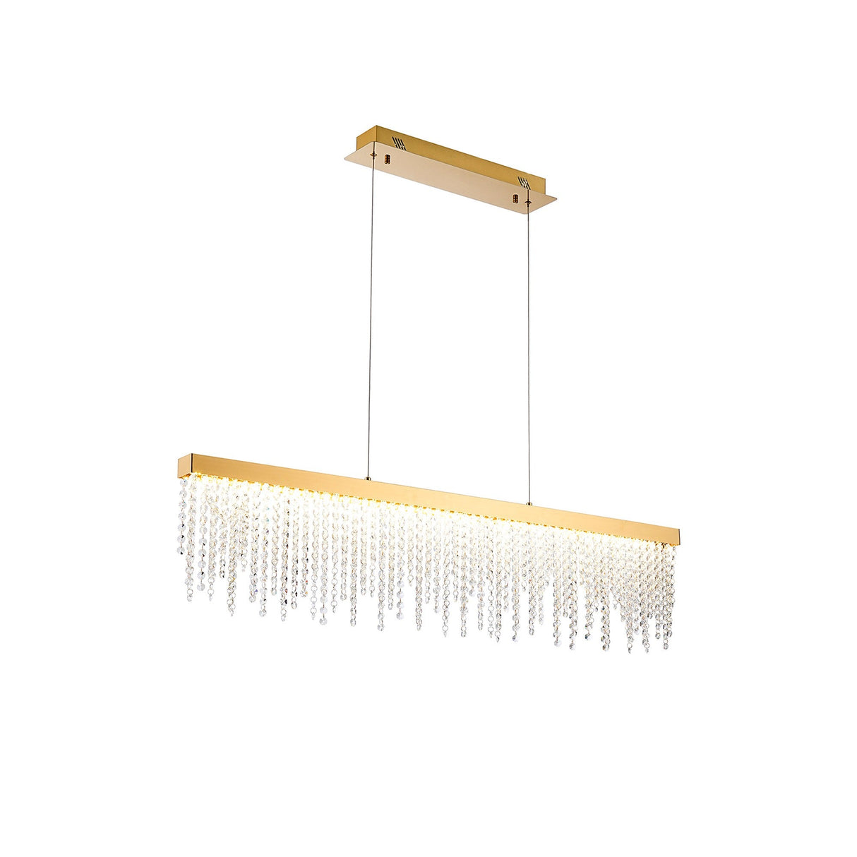 Bano 115cm Dimmable LED Crystal Slim Linear Suspension Light - Gold