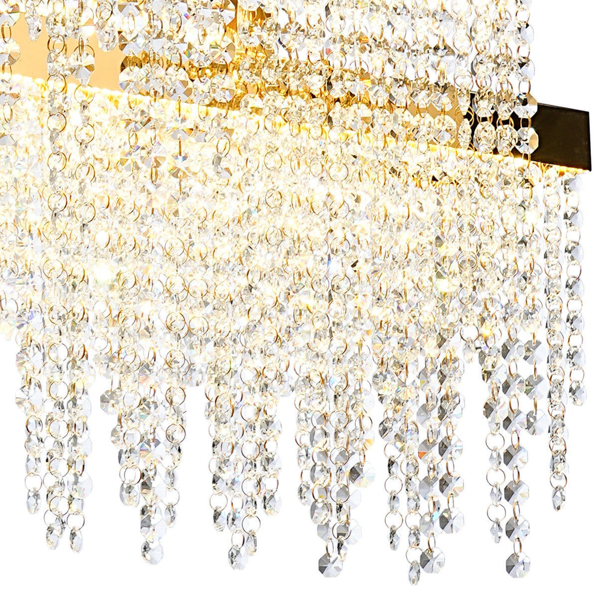 Bano 102cm 3 Light Dimmable LED Crystal Linear Suspension Light -  Gold
