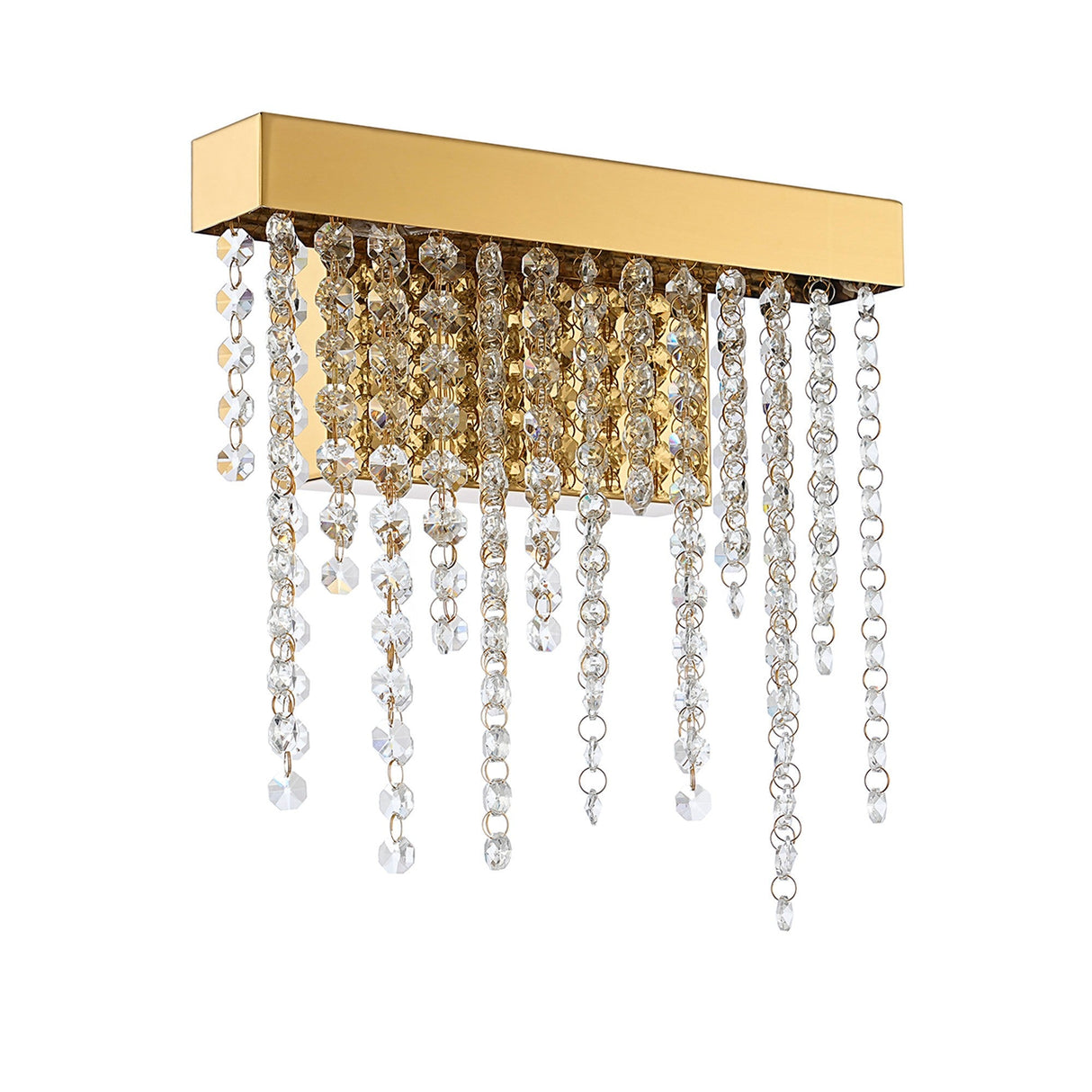 Bano Small Dimmable LED Crystal Chain Wall Light - Gold
