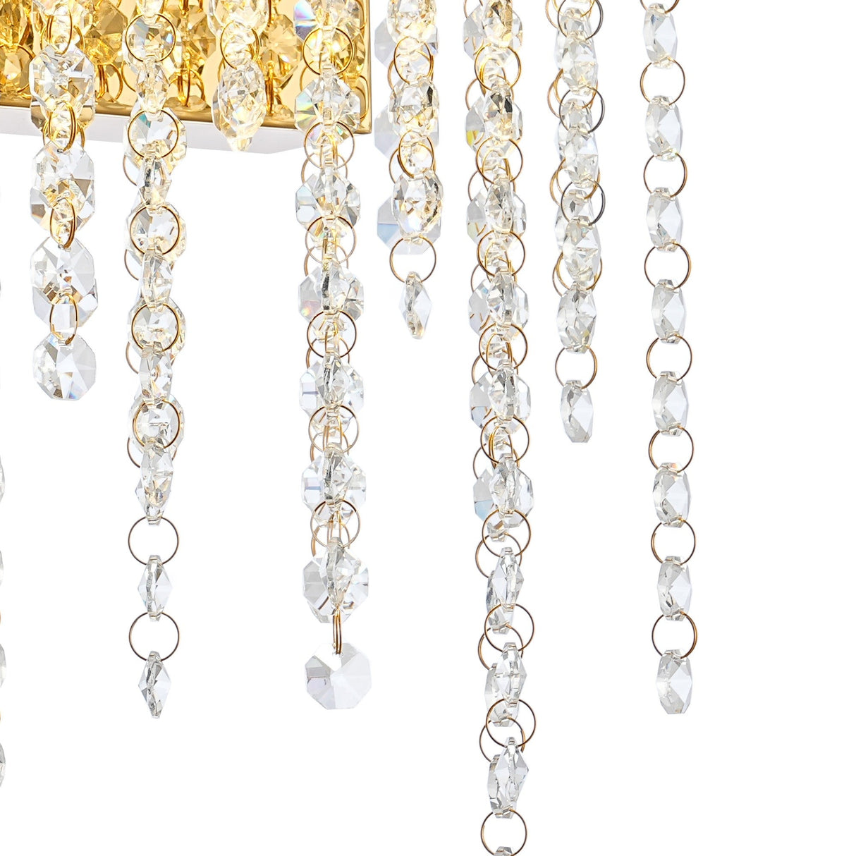 Bano Small Dimmable LED Crystal Chain Wall Light - Gold