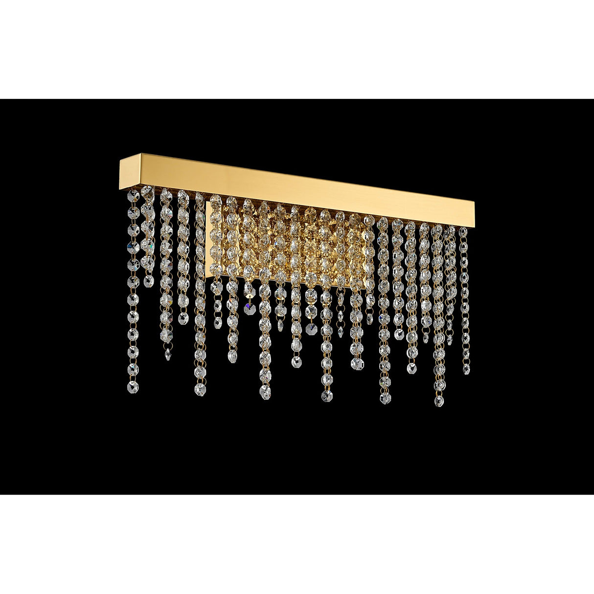 Bano Medium Dimmable LED Crystal Chain Wall Light - Gold