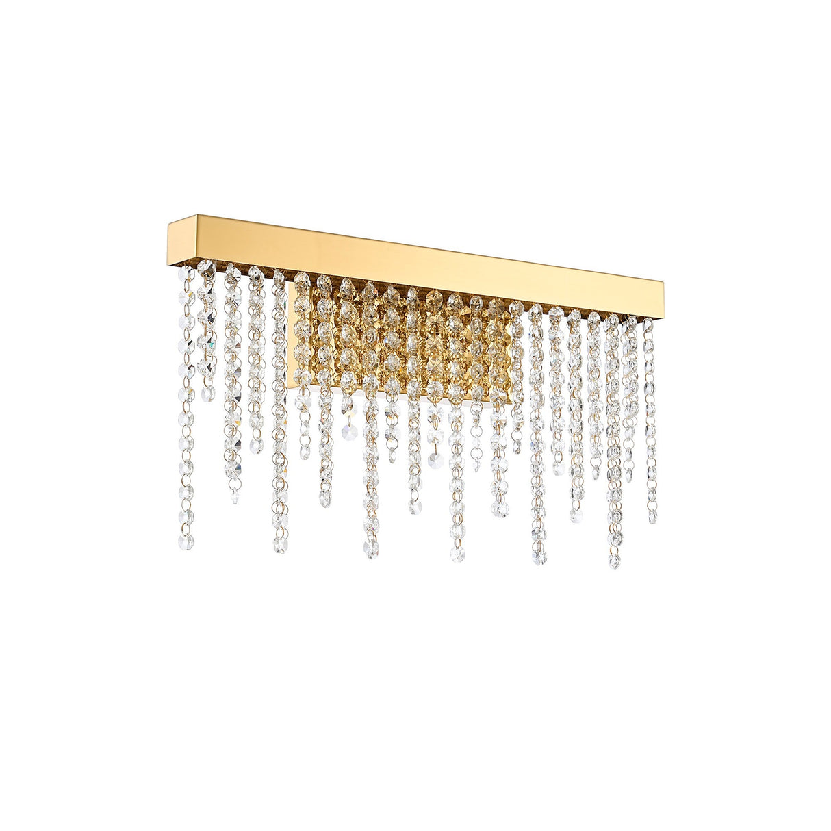 Bano Medium Dimmable LED Crystal Chain Wall Light - Gold