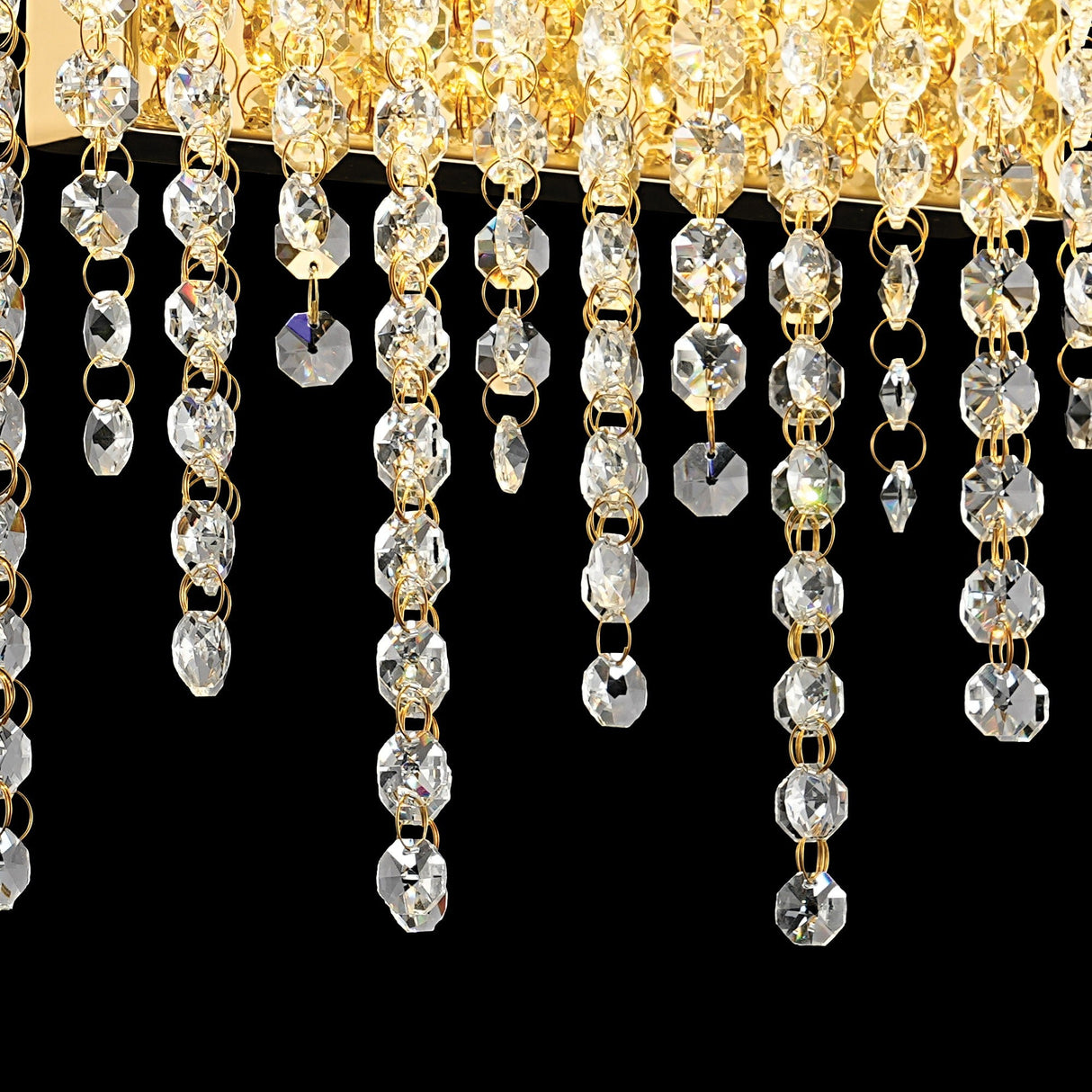 Bano Medium Dimmable LED Crystal Chain Wall Light - Gold