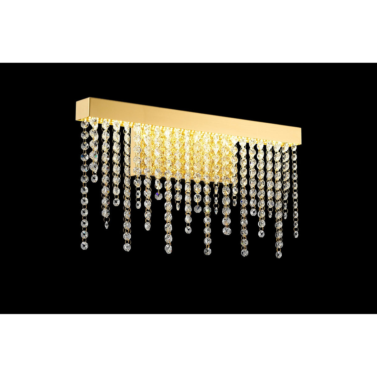 Bano Medium Dimmable LED Crystal Chain Wall Light - Gold