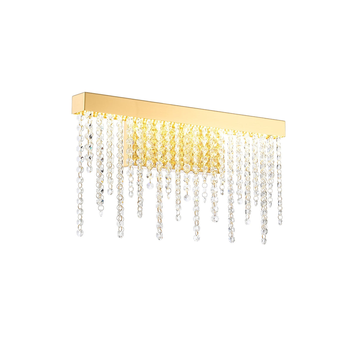 Bano Medium Dimmable LED Crystal Chain Wall Light - Gold