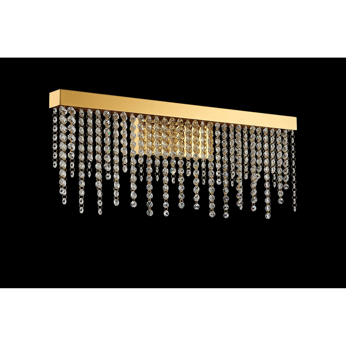 Bano Large Dimmable LED Crystal Chain Wall Light - Gold