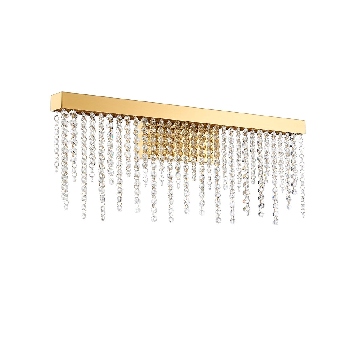 Bano Large Dimmable LED Crystal Chain Wall Light - Gold