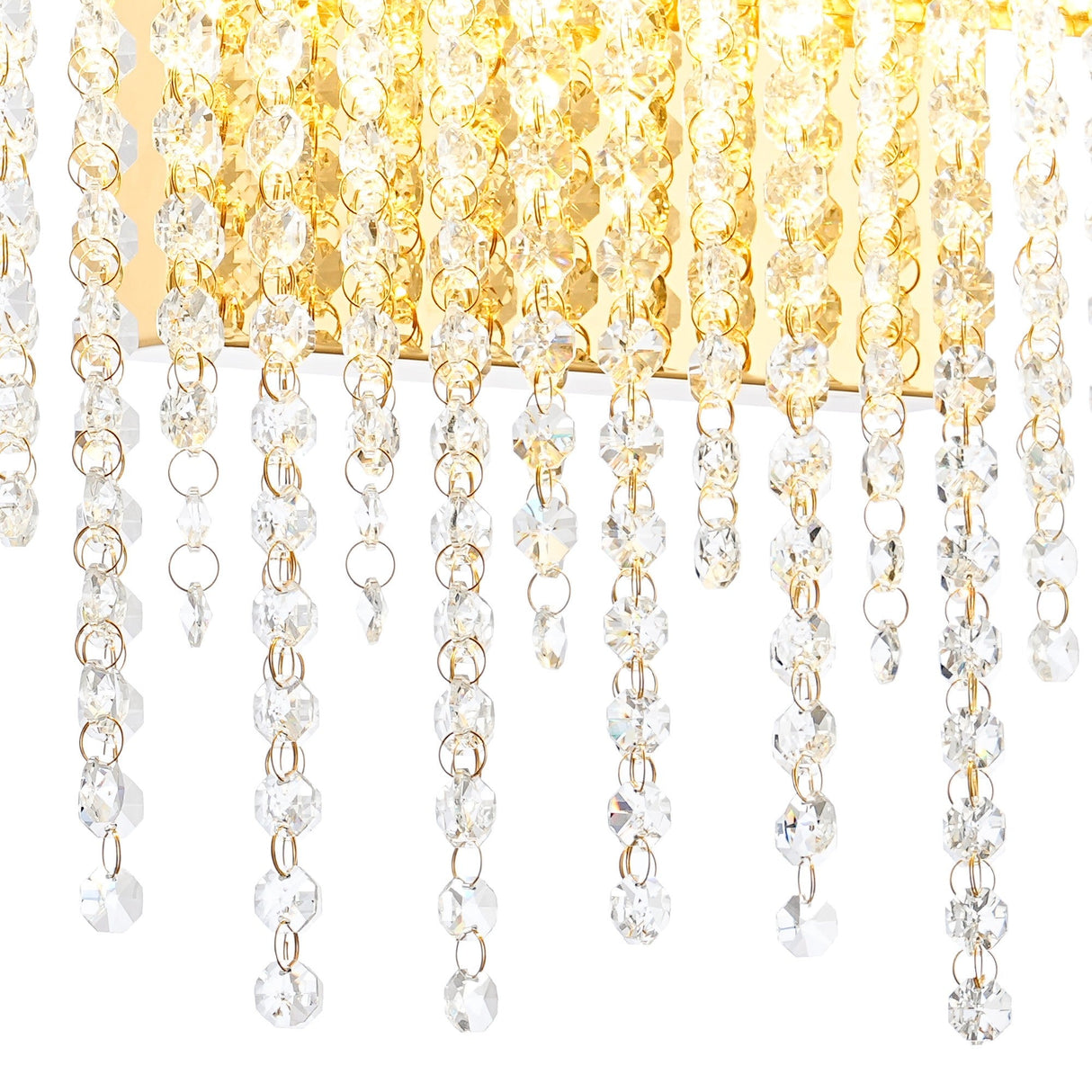 Bano Large Dimmable LED Crystal Chain Wall Light - Gold