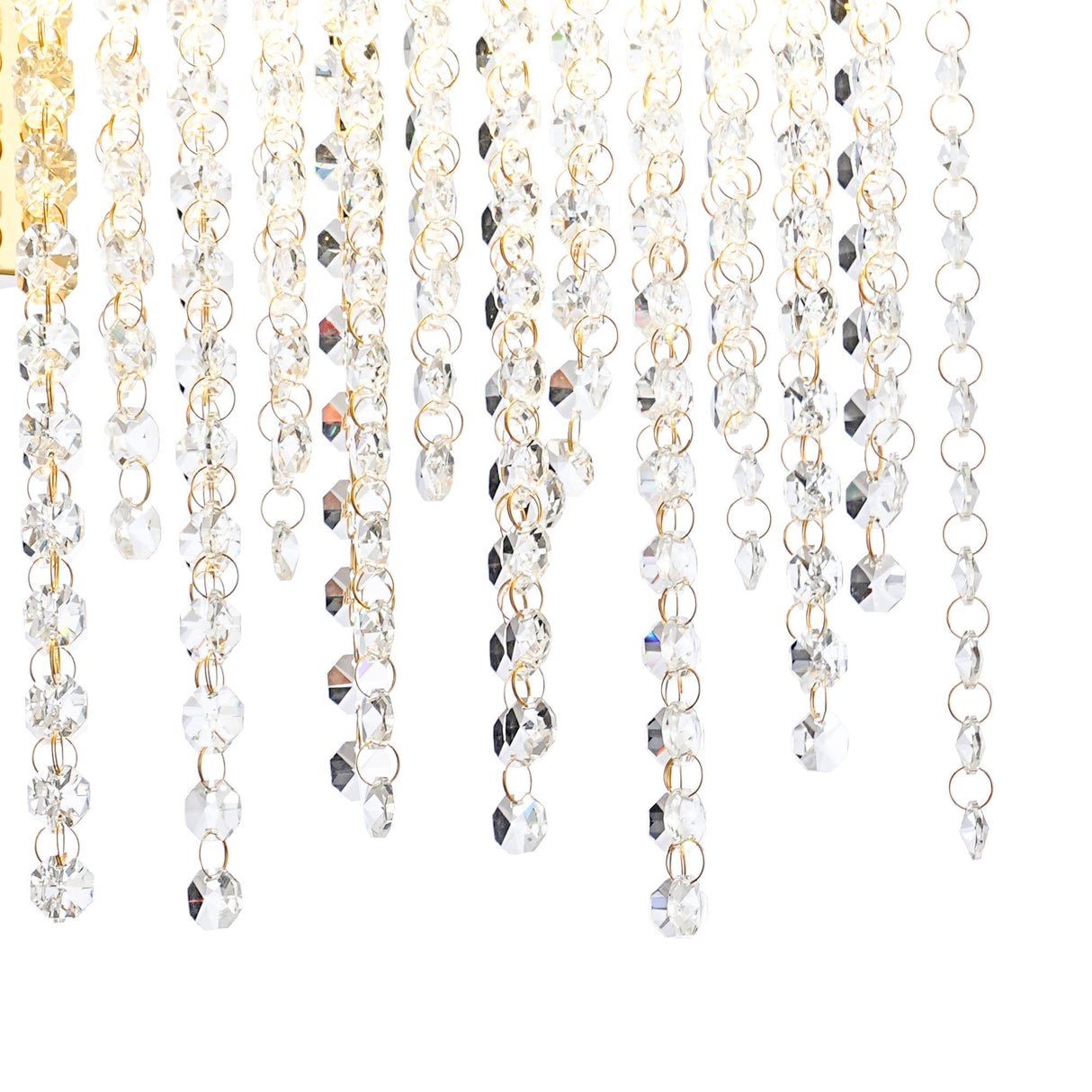 Bano Large Dimmable LED Crystal Chain Wall Light - Gold