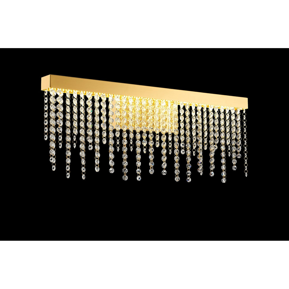Bano Large Dimmable LED Crystal Chain Wall Light - Gold
