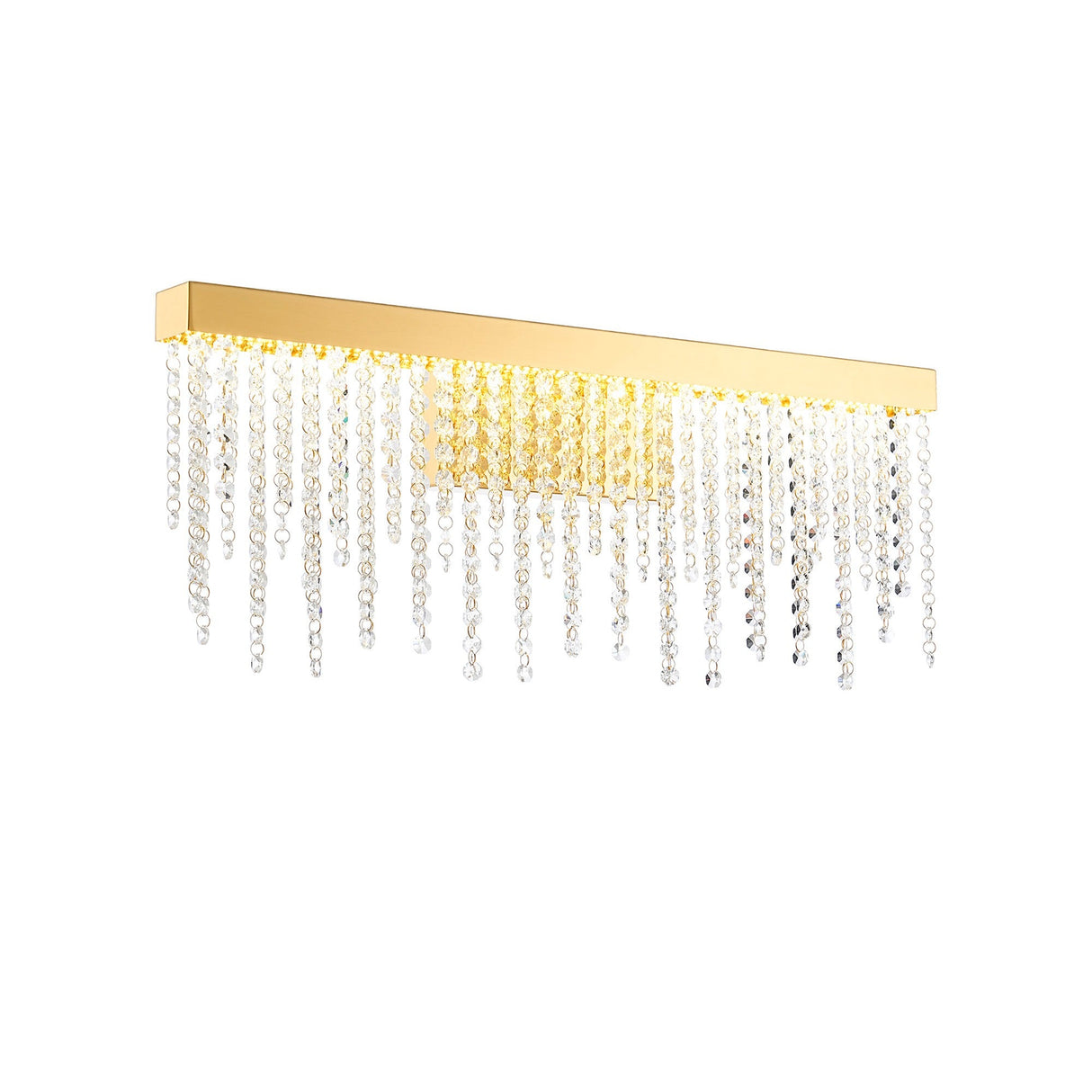 Bano Large Dimmable LED Crystal Chain Wall Light - Gold