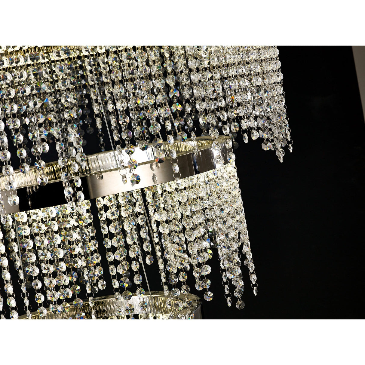 Bano 81.5cm Round 3 Tier Dimmable LED Crystal Chandelier - Chrome