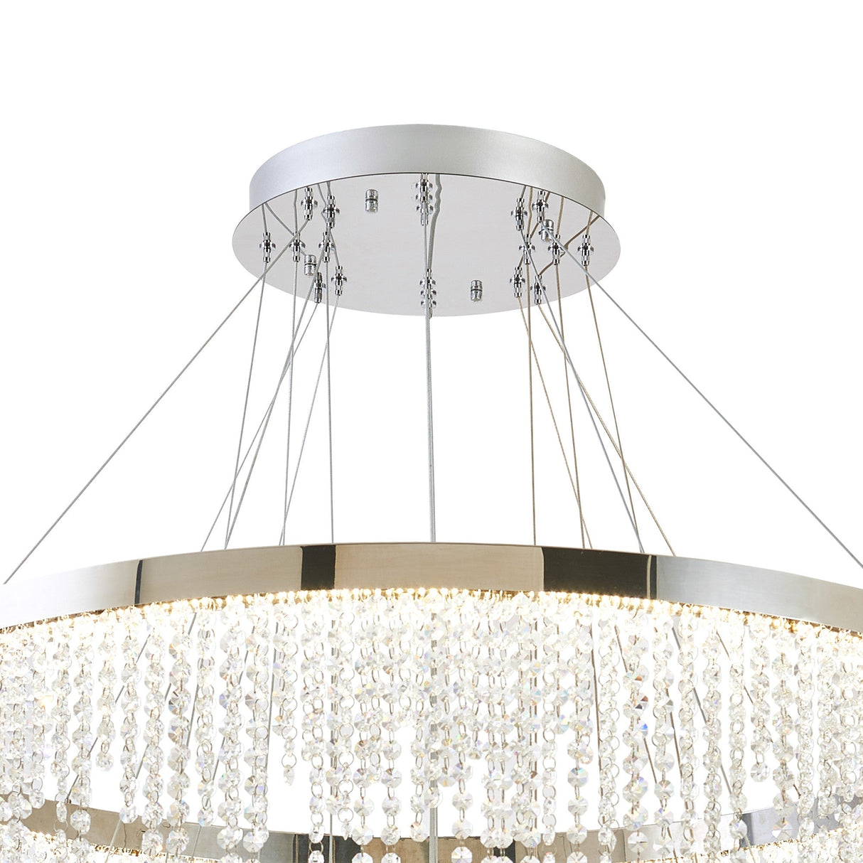 Bano 101.5cm Round 5 Tier Dimmable LED Crystal Chandelier - Chrome