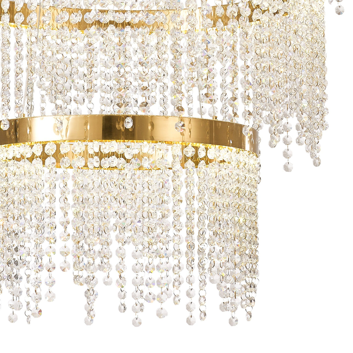 Bano 81.5cm Round 3 Tier Dimmable LED Crystal Chandelier - Gold
