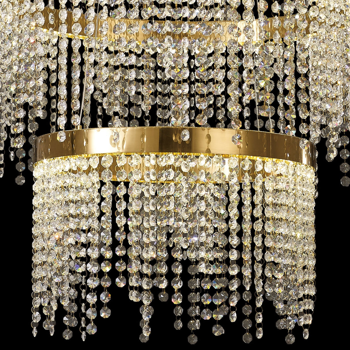 Bano 81.5cm Round 3 Tier Dimmable LED Crystal Chandelier - Gold