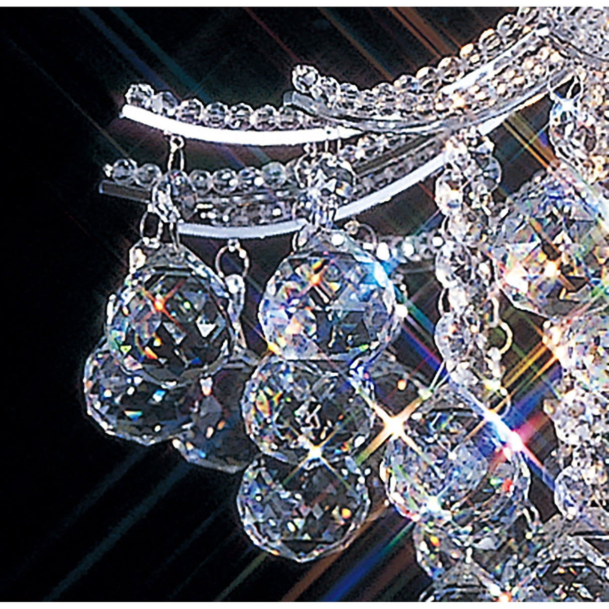 Bask 48cm Round 4 Light Crystal Chandelier - Polished Chrome