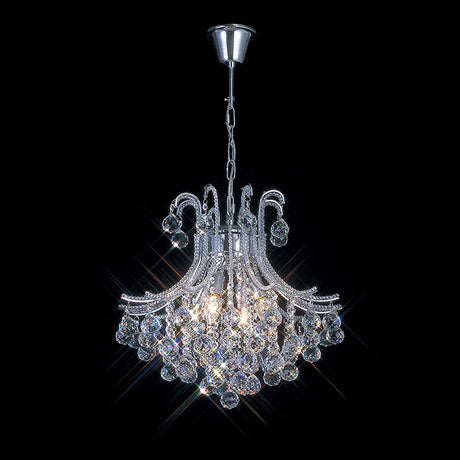 Bask 48cm Round 4 Light Crystal Chandelier - Polished Chrome