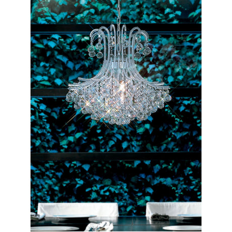 Bask 64cm Round 6 Light Crystal Chandelier - Polished Chrome