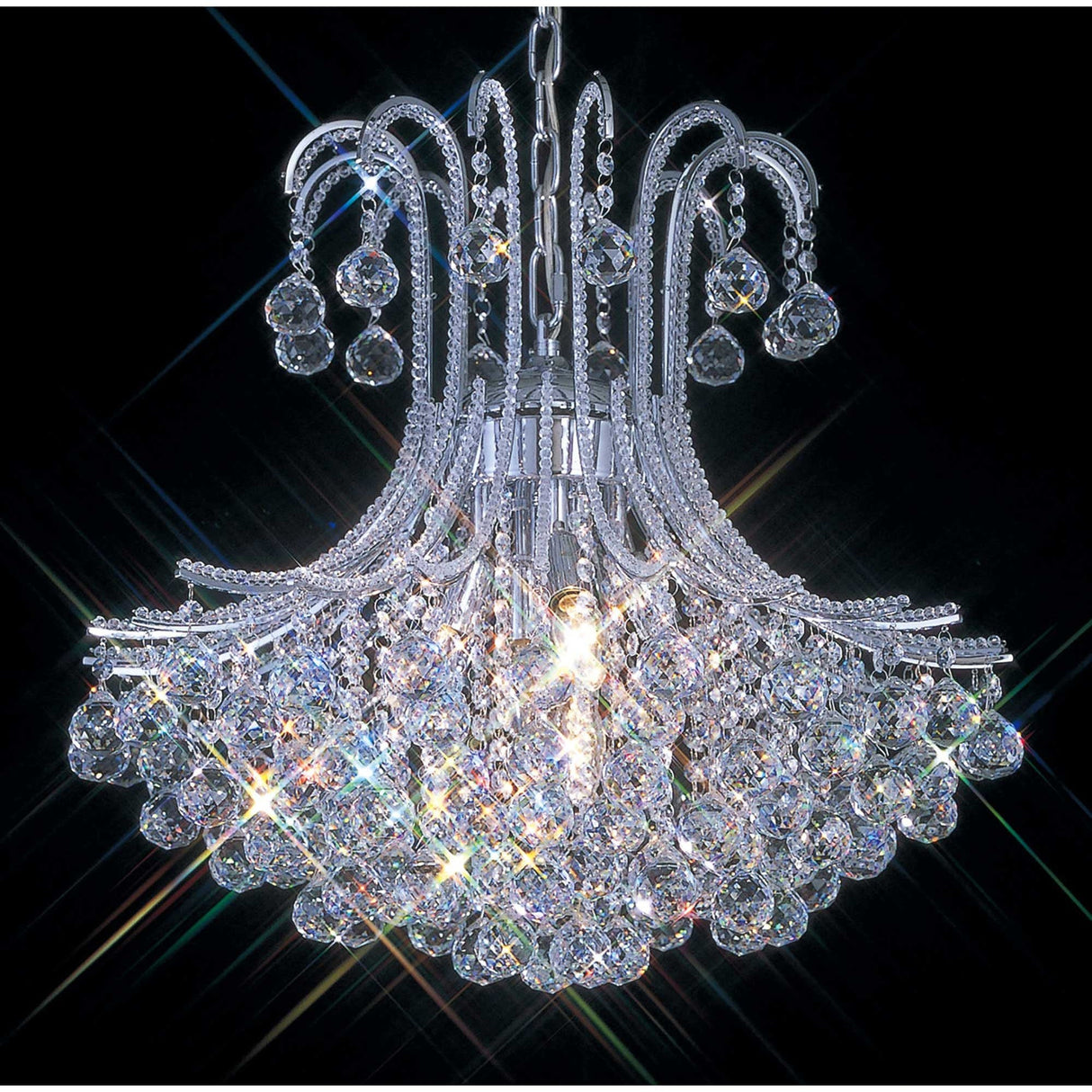 Bask 64cm Round 6 Light Crystal Chandelier - Polished Chrome
