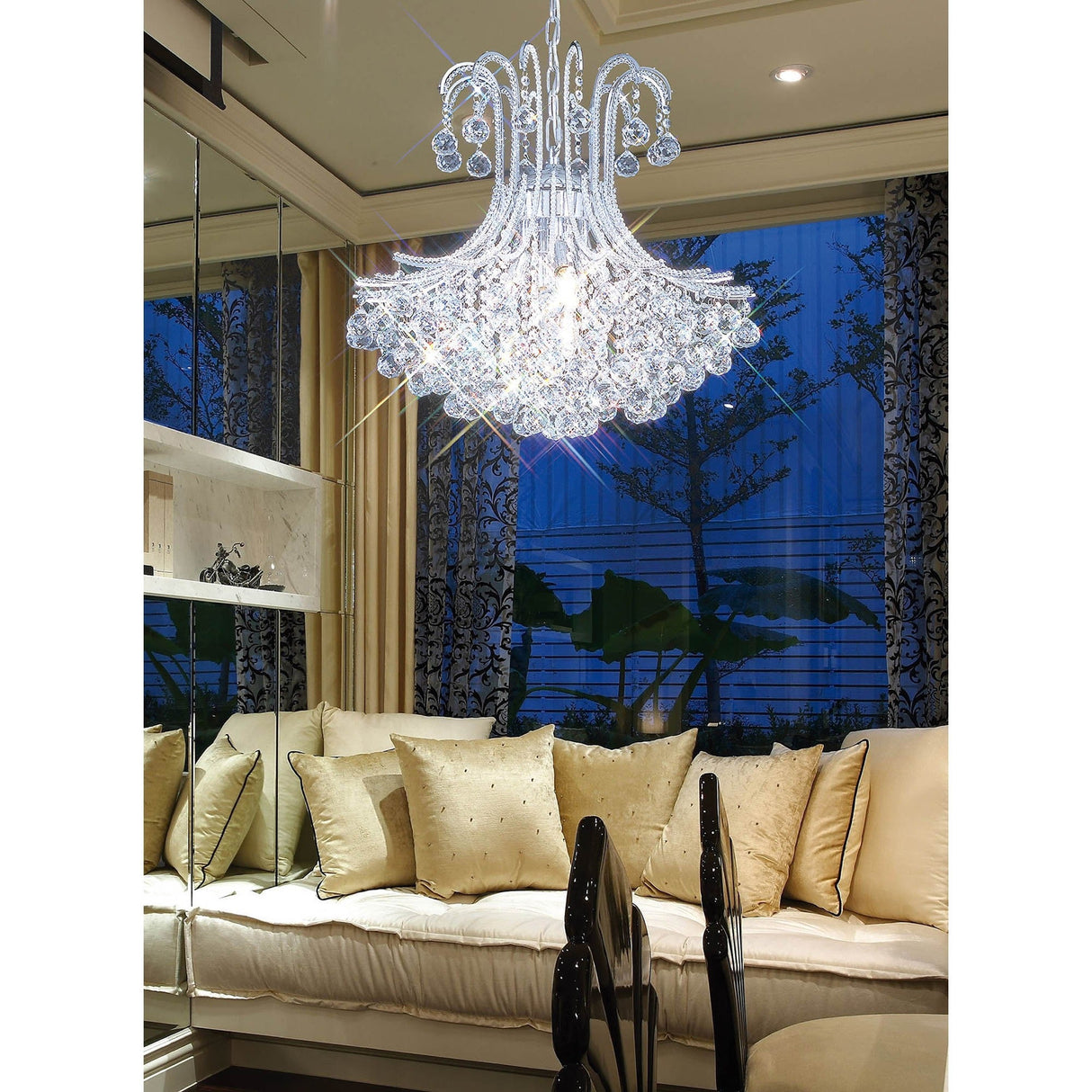 Bask 64cm Round 6 Light Crystal Chandelier - Polished Chrome