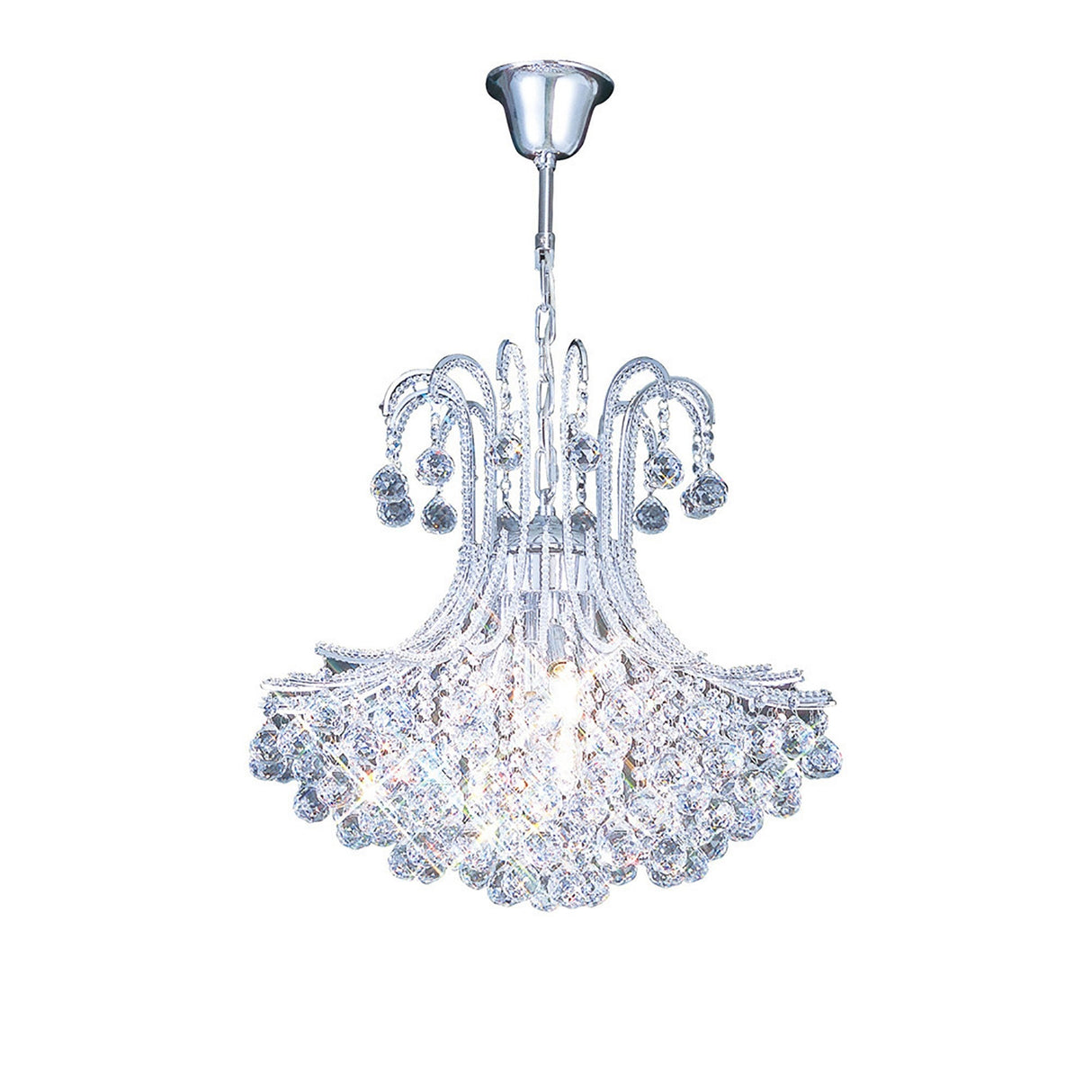 Bask 64cm Round 6 Light Crystal Chandelier - Polished Chrome
