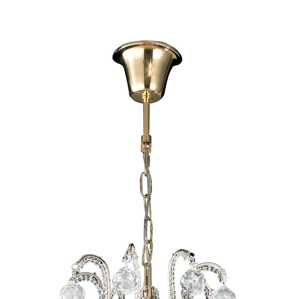 Bask 48cm Round 4 Light Crystal Chandelier - French Gold