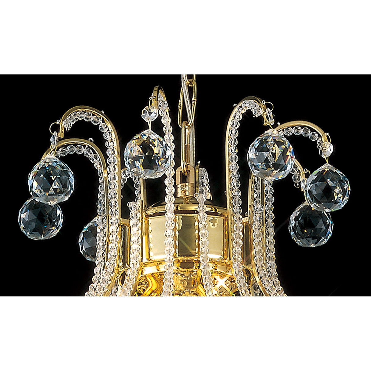 Bask 48cm Round 4 Light Crystal Chandelier - French Gold