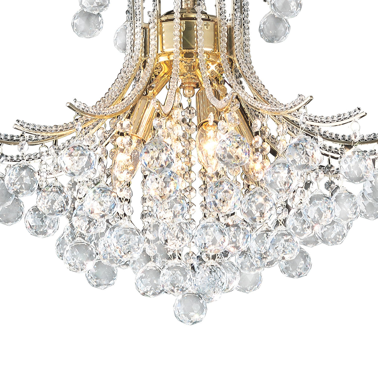 Bask 48cm Round 4 Light Crystal Chandelier - French Gold