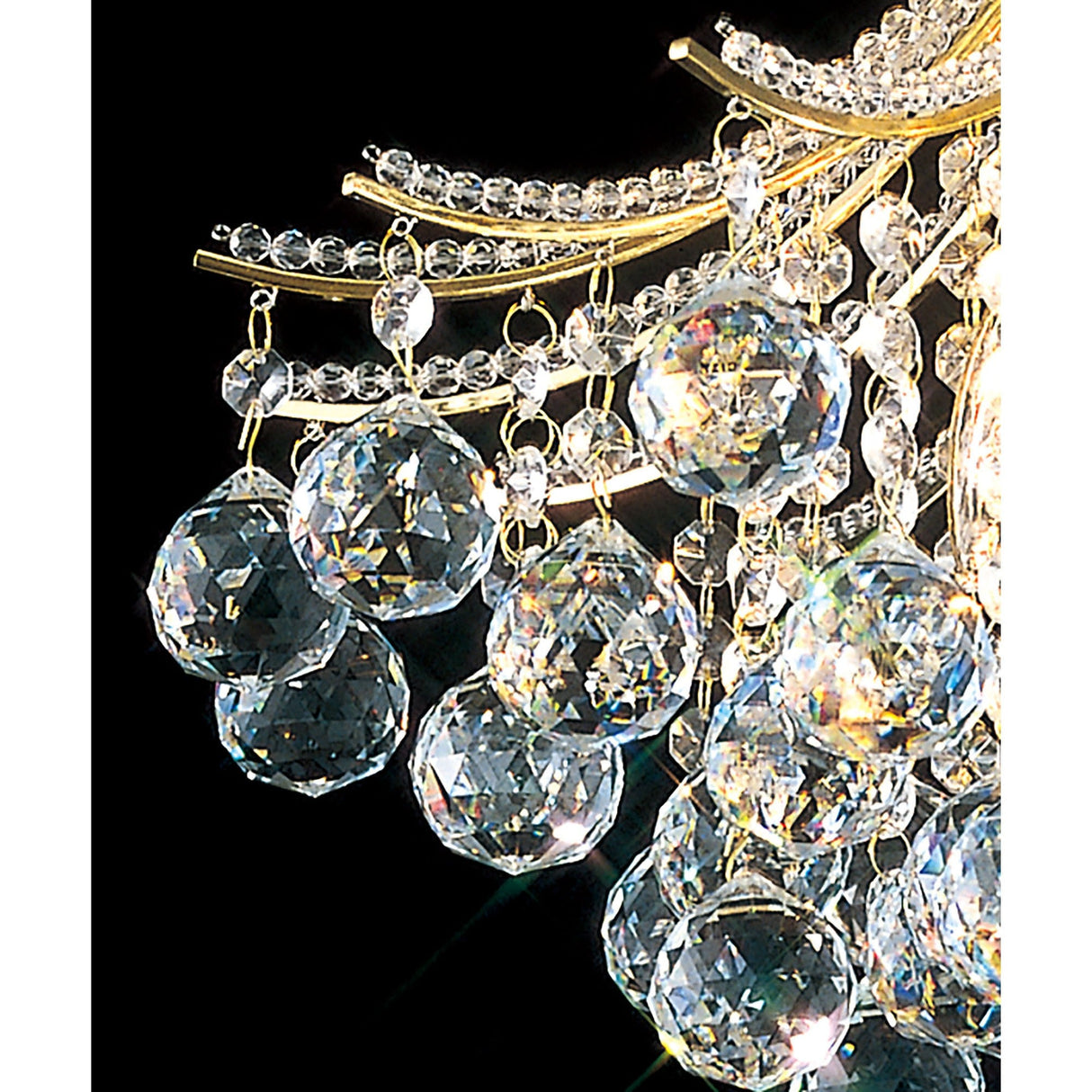 Bask 48cm Round 4 Light Crystal Chandelier - French Gold