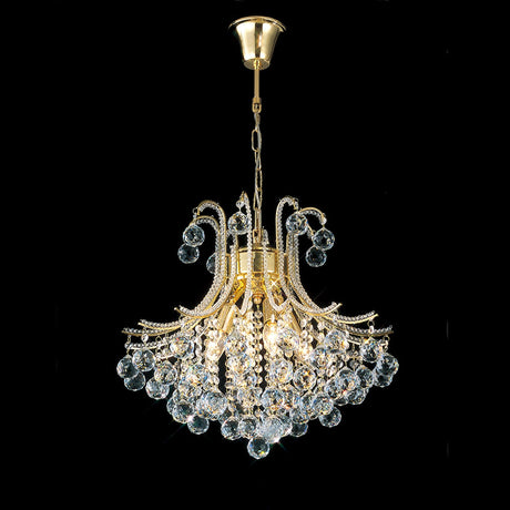 Bask 48cm Round 4 Light Crystal Chandelier - French Gold