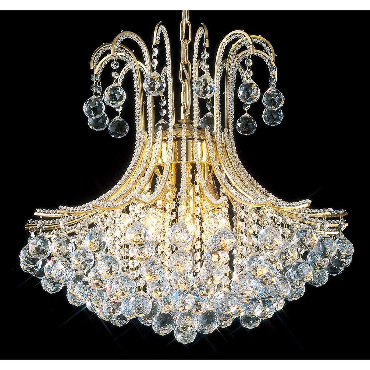 Bask 64cm Round 6 Light Crystal Chandelier - French Gold