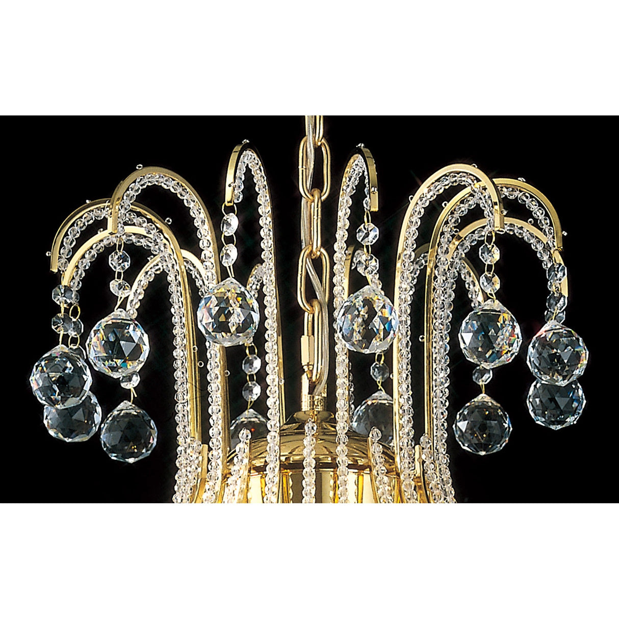Bask 64cm Round 6 Light Crystal Chandelier - French Gold