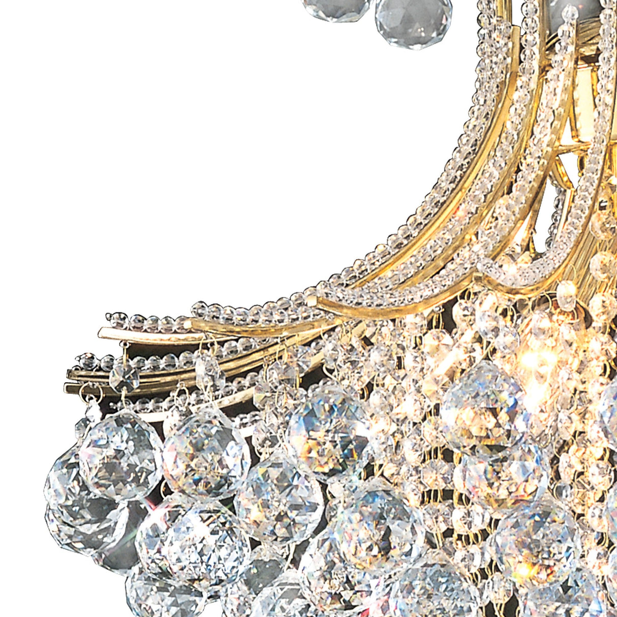 Bask 64cm Round 6 Light Crystal Chandelier - French Gold
